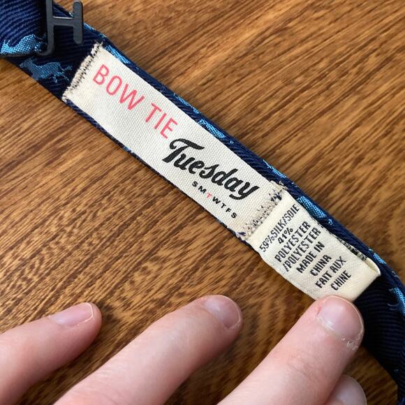 Bow Tie Tuesday Mens OS Blue Donkey Print Adjustable Bow Tie Statement Novelty - Picture 6 of 7